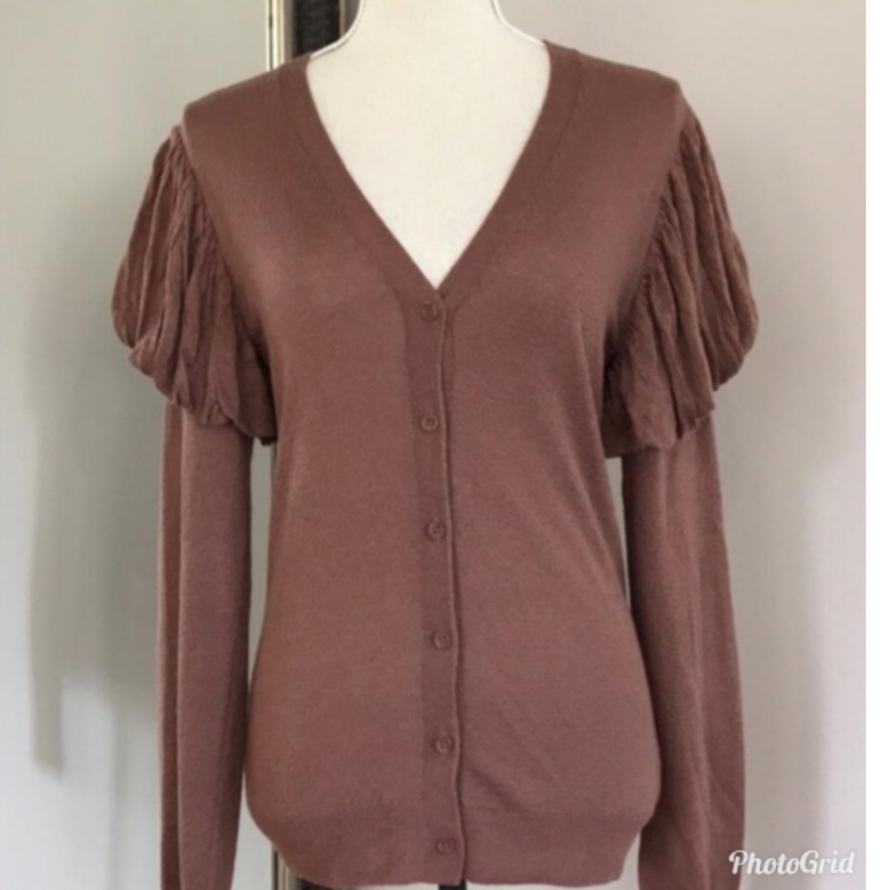 Hinge Puff Sleeve Cardigan